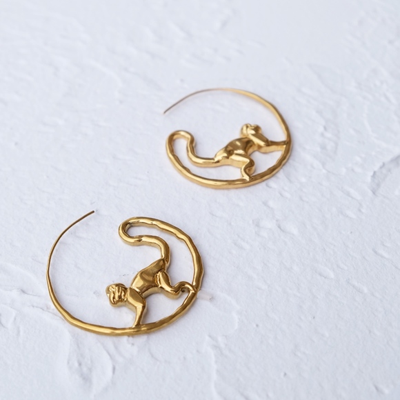 Tory Burch Jewelry - tory burch monkey circle earring hoop Tory Burch Jewelry - tory burch monkey circle earring hoop